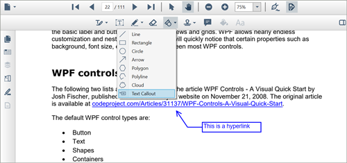 Add text boxes to PDF files using WPF PDF Viewer.