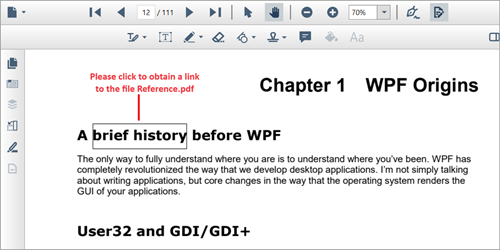 File link navigation with WPF PDF Viewer.