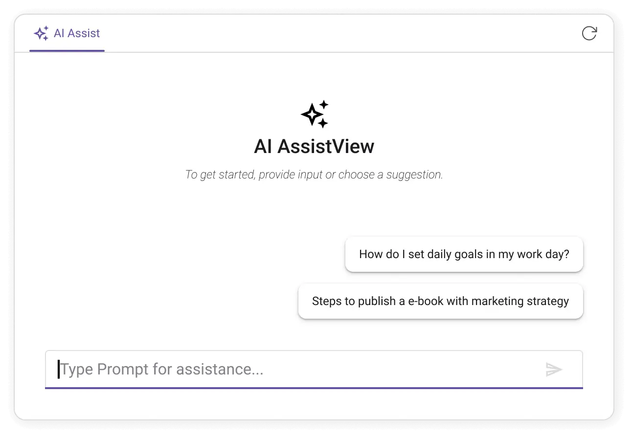 React AI AssistView banner.