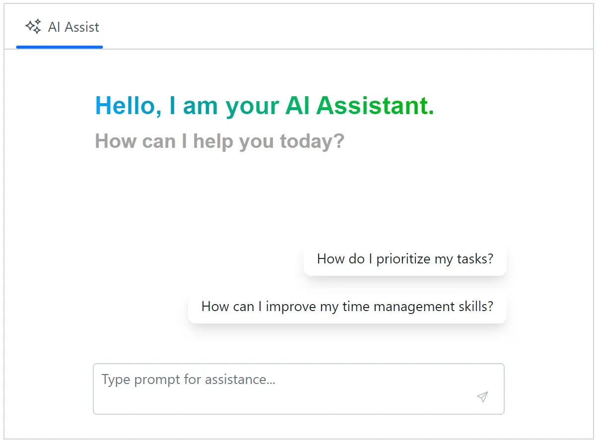 React AI AssistView banner template.