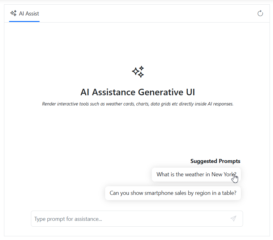 React AI AssistView generative ui