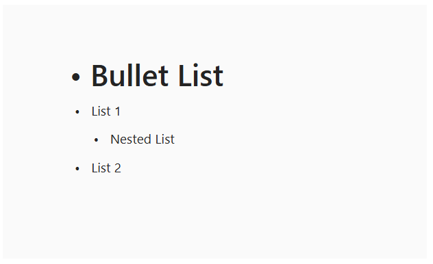 React Block Editor with bullet list.