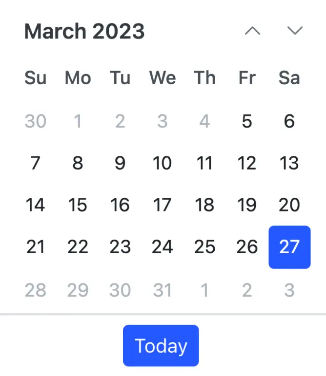Date selection within a range in React Calendar.