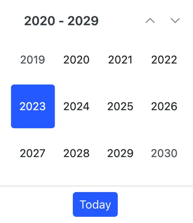 Month year picker in React Calendar.