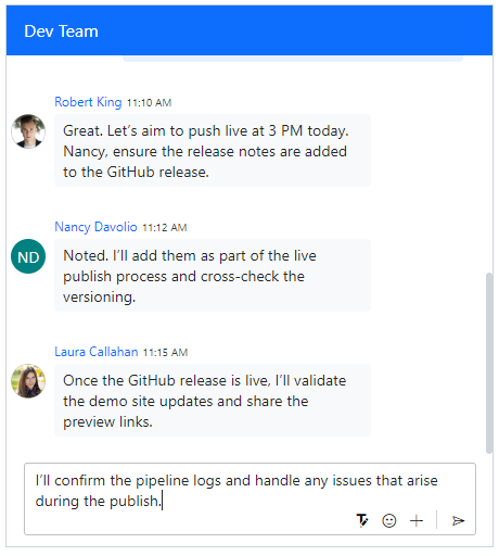 React Chat UI footer customization.