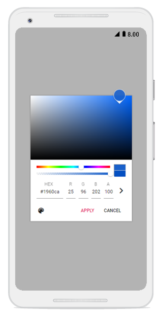 Touch-friendly adaptive mobile UI for React Color Picker.