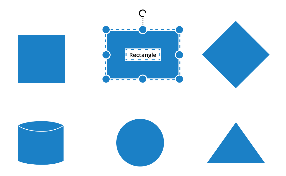 Additional information can be shown on nodes and connectors using labels in React Diagram