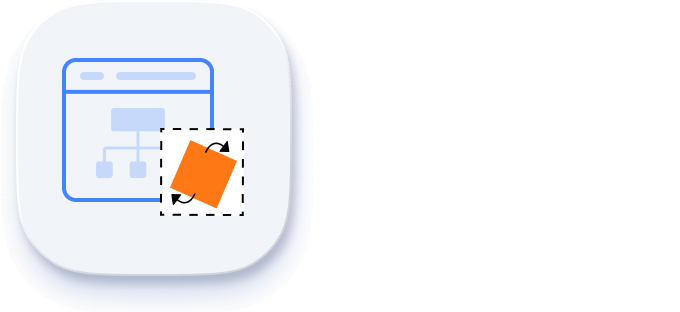 Select and rotate nodes using handlers in React Diagram.