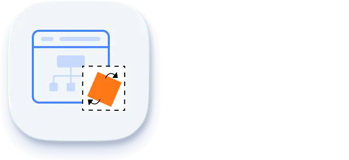 Select and rotate nodes using handlers in React Diagram.