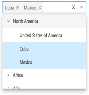 React Dropdown Tree with chip mode.
