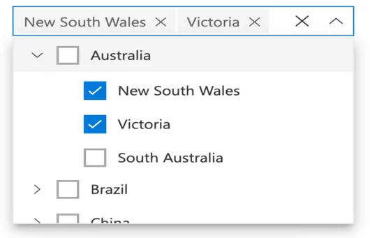 React Dropdown Tree with checkboxes.