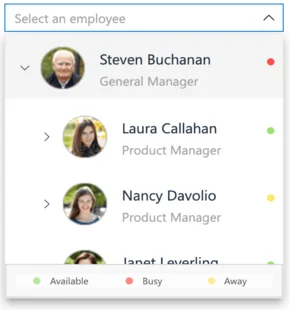 React Dropdown Tree with footer template.