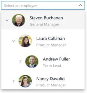 React Dropdown Tree with item template.