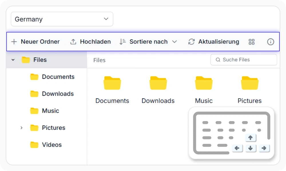 Accessibility and localization support in React File Manager.