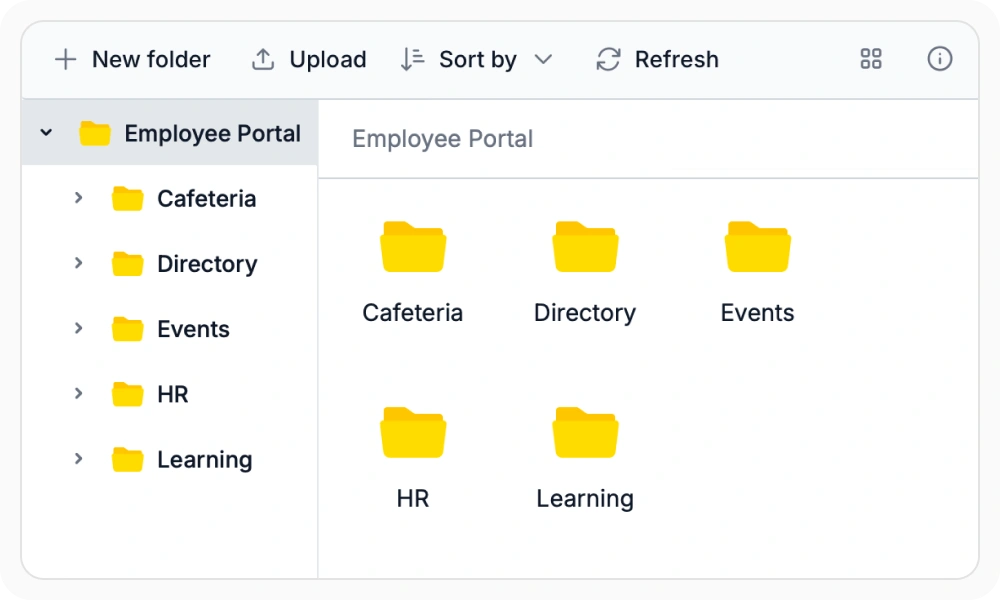 React File Manager with flat data.