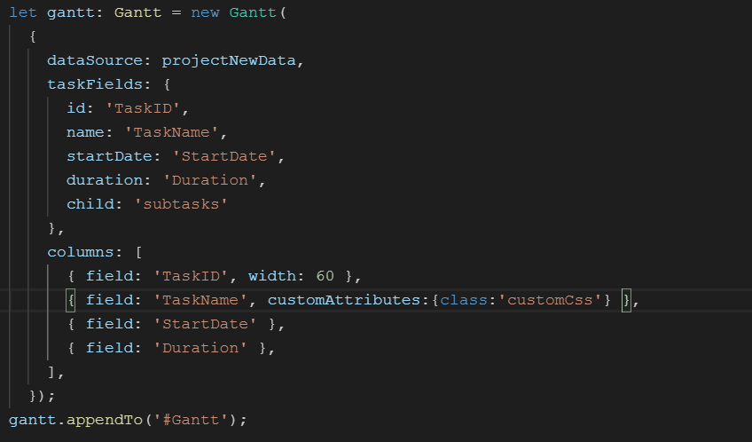 Cell attributes in React Gantt Chart.