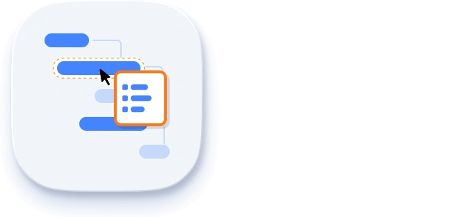 Context menu in React Gantt Chart.