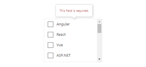 React List Box with HTML form validation