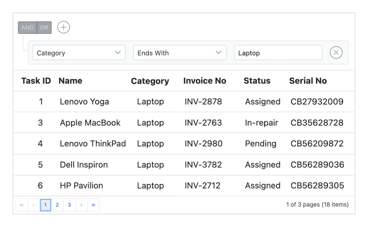 Data manager integration in React Query Builder.