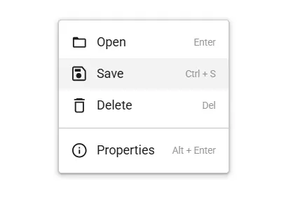 React Context menu with icons