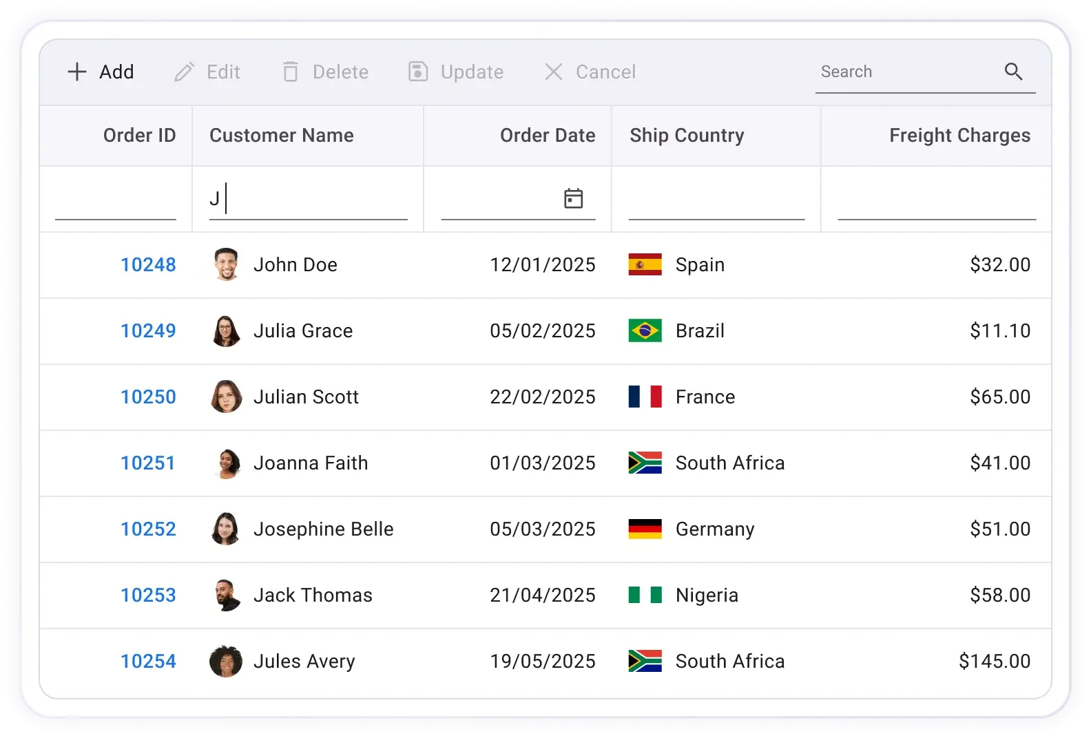 React Data Grid banner.