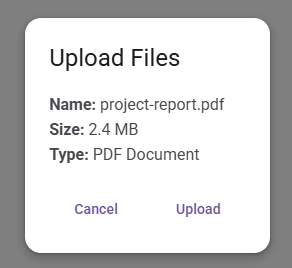 React Dialog action buttons