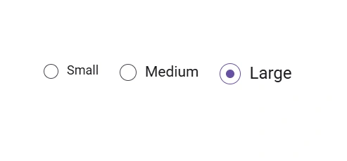 React Radio Button with different sizes