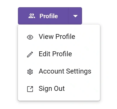 React Split Button with list of action items containing text and icons