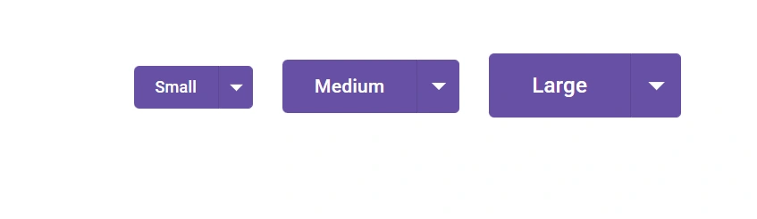 React Split Button with different sizes