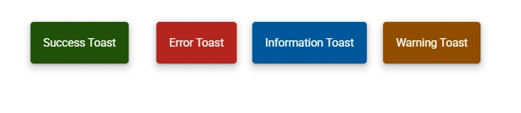 React toast types