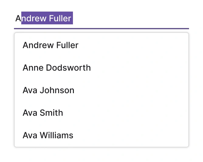 Autofill in React Autocomplete