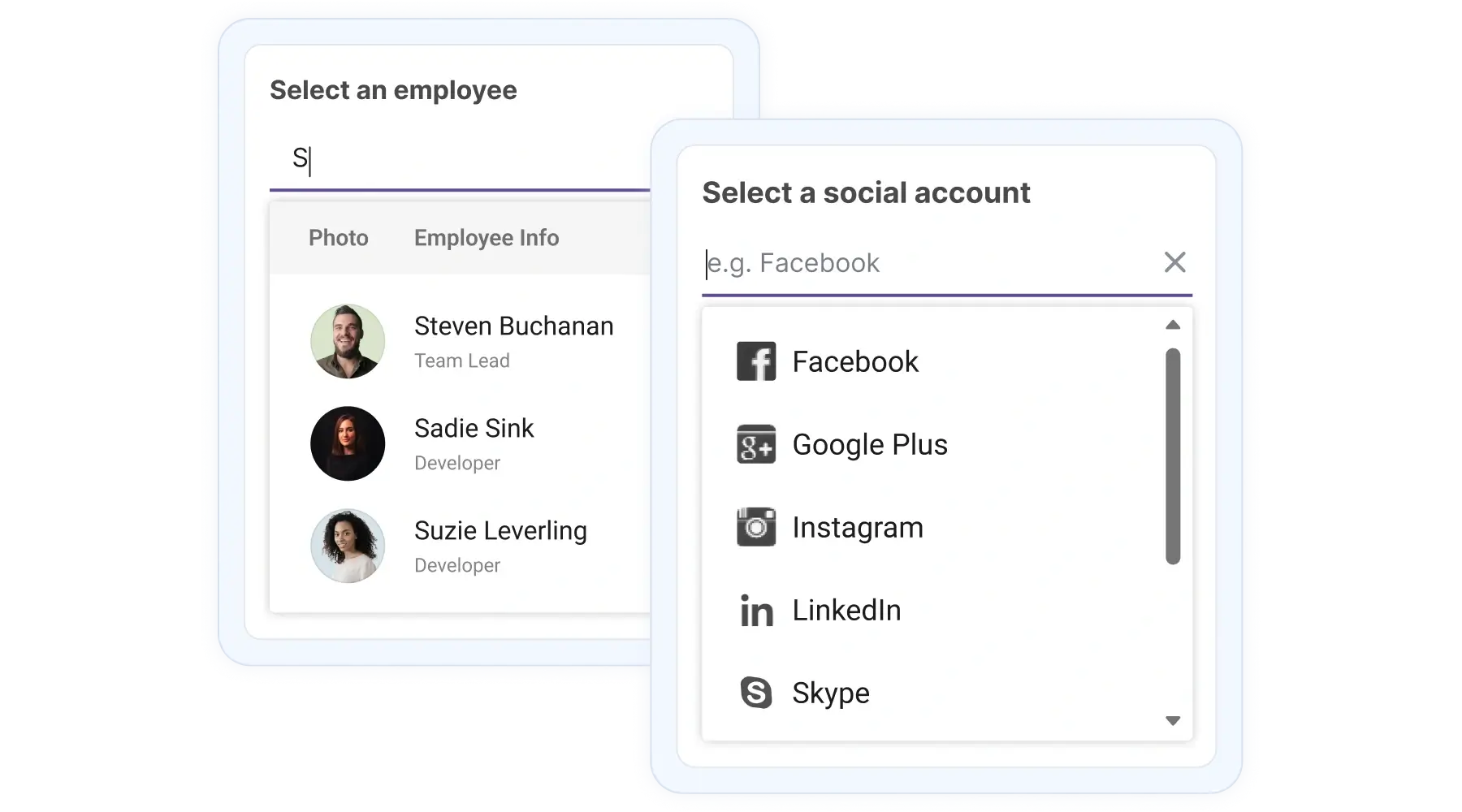 React Autocomplete component