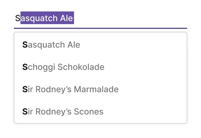 Filtering in React Autocomplete