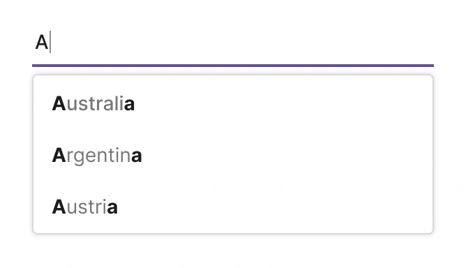 Highlight in React Autocomplete