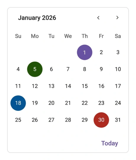 Custom rendering in React Calendar