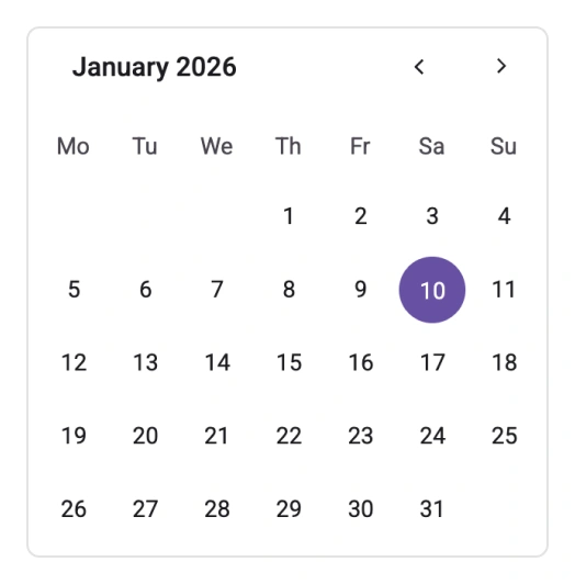 First day in React Calendar