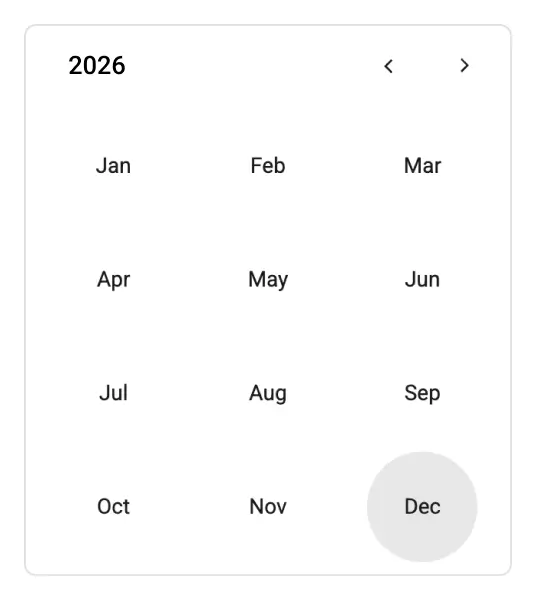 Month year picker in React Calendar