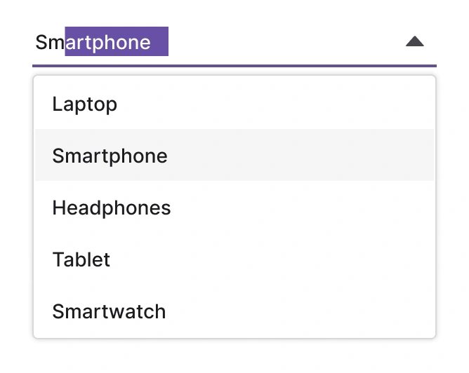 Autofill in React ComboBox