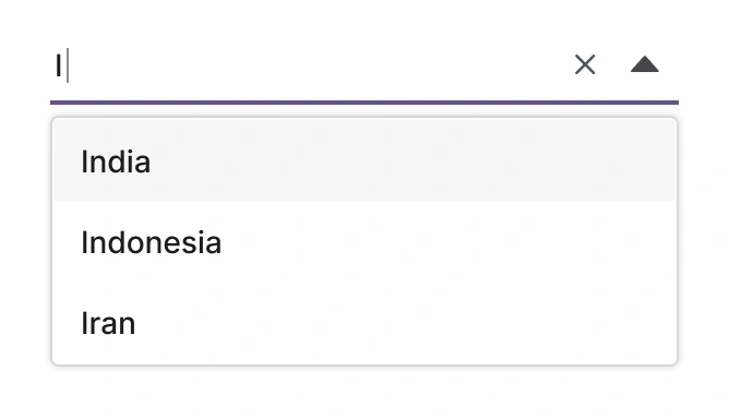 Filter types in React ComboBox