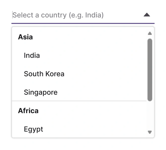 Grouping in React ComboBox