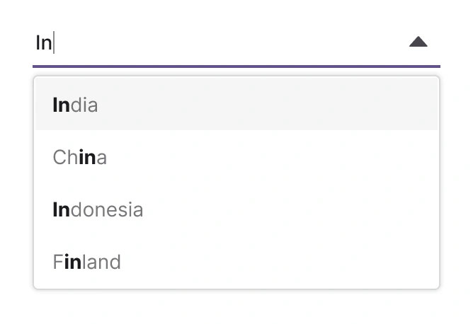 Highlight matched text in React ComboBox