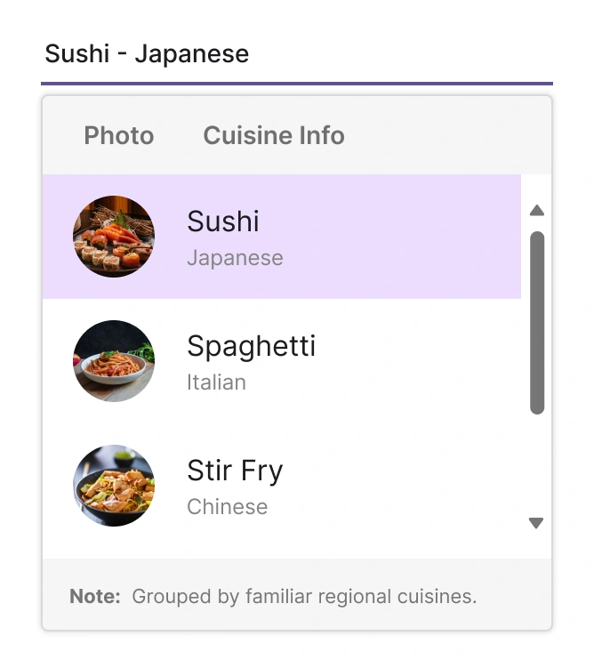 Templates in React ComboBox
