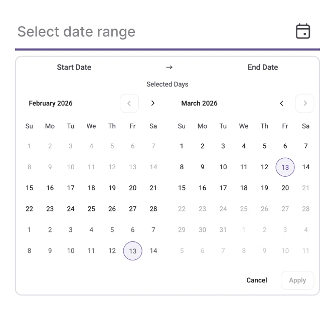 Date constraints demo