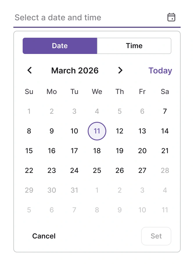 Ranges and disabled dates demo