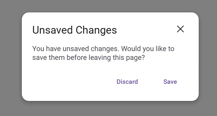 React confirmation dialog