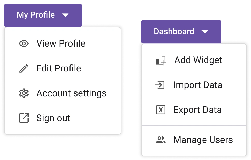 React Dropdown Button component