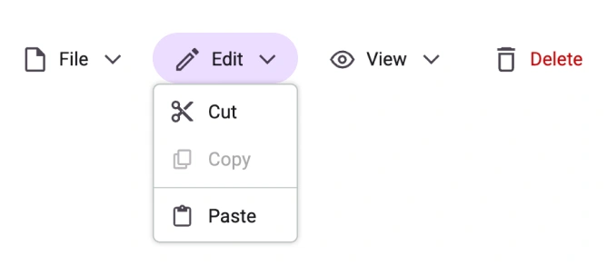 React Menu item types