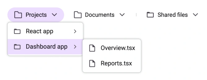 React nested menu