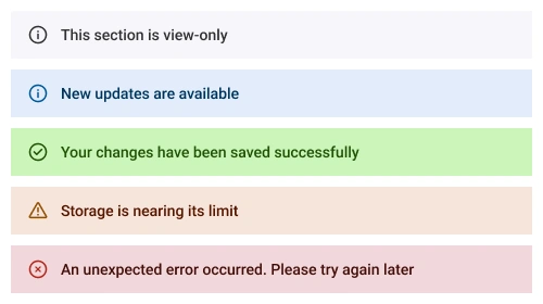 React Message severity
