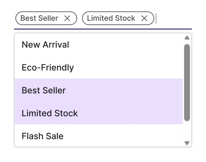 React MultiSelect Dropdown with default rendering mode.